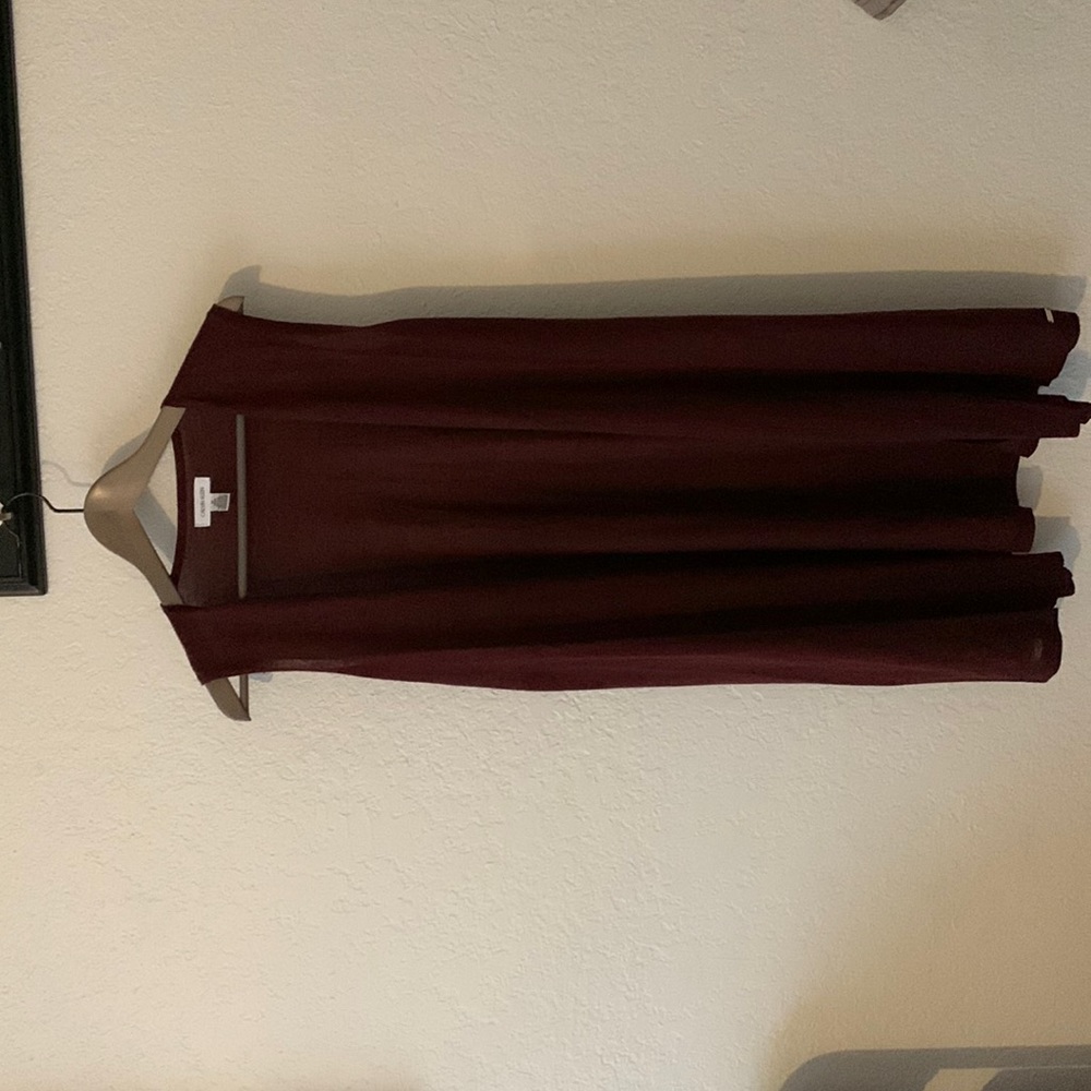 Thin size small burgundy long vest from Calvin Klein